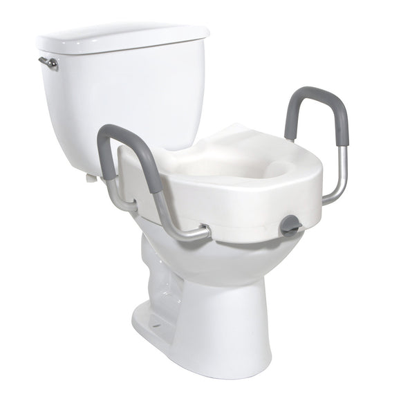Premium Plastic, Raised, Elongated Toilet Seat with Lock & Arms 5