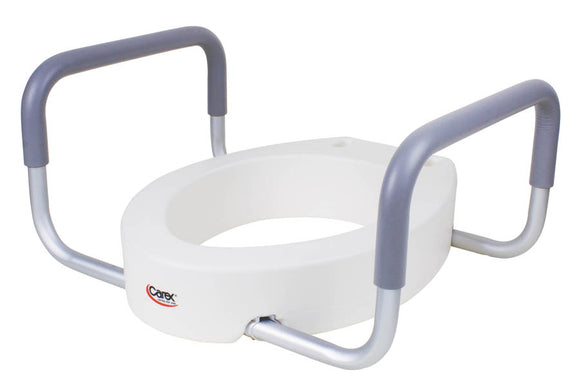 RAISED TOILET SEAT WITH HANDLES-ELONGATED 3.5